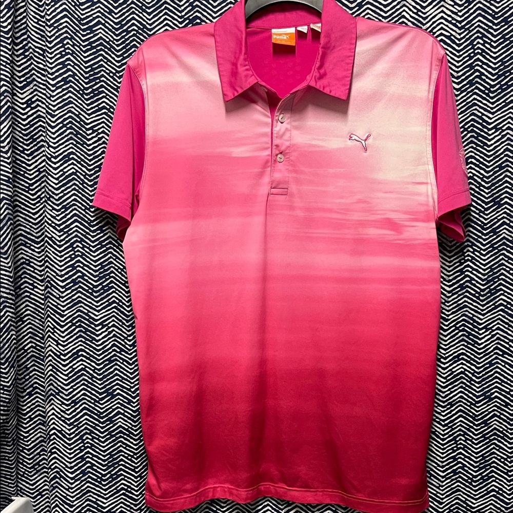 Puma Men's Gradient Pink Polo Shirt